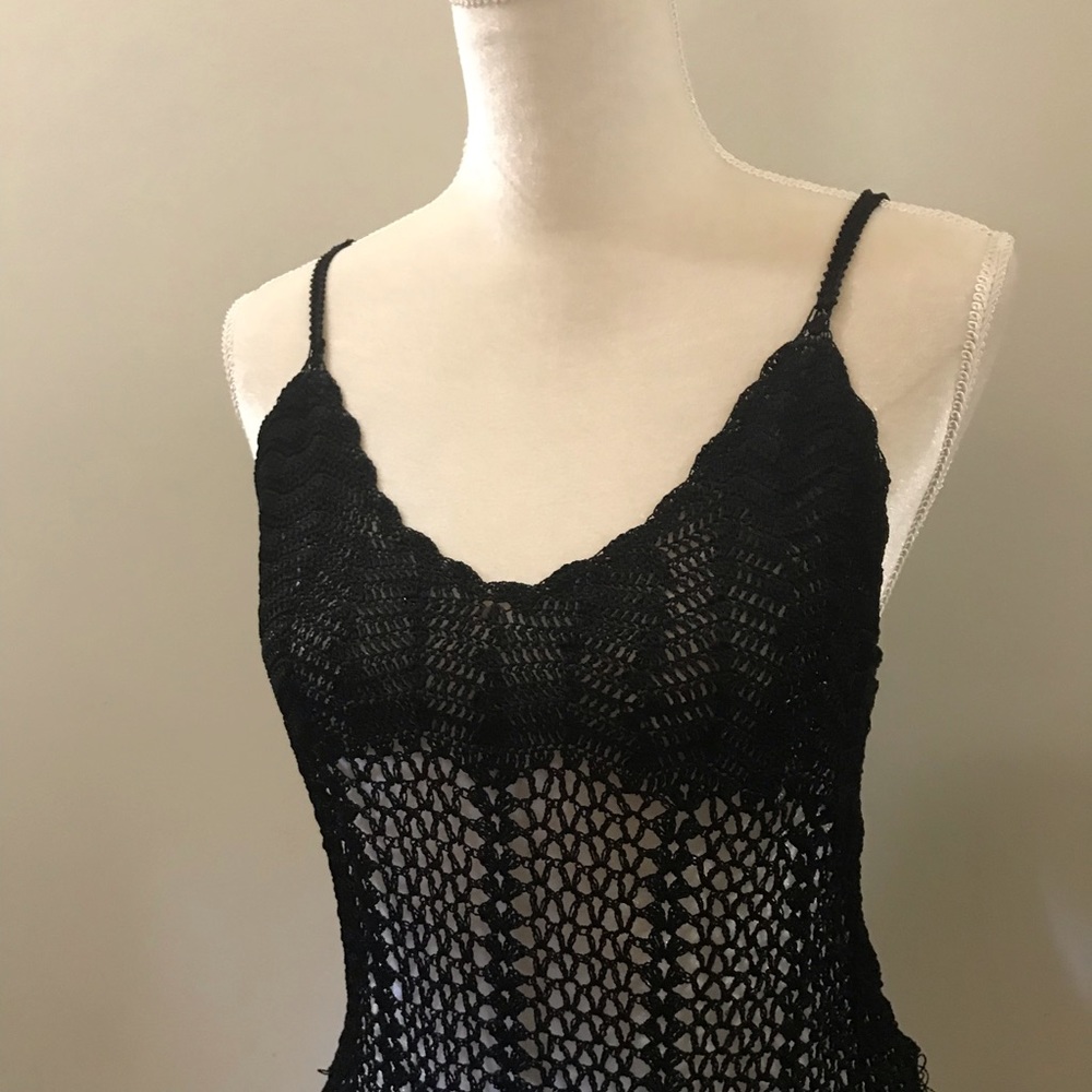 Black Knit Fringe Top - Picture 5 of 7